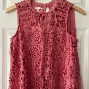 Maurices Pink Chrochet Tank